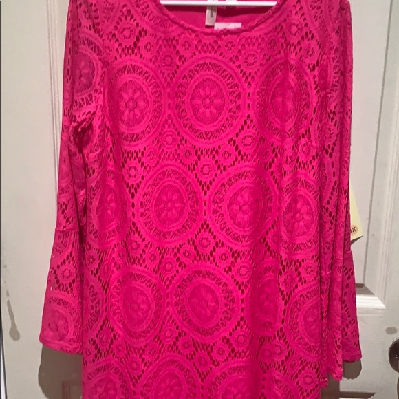 Tacera Pink Lace Dress and cobalt blue lace dress - Picture 2 of 5